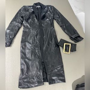 Nonchalant black leather dress, size S